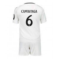 Camiseta Real Madrid Eduardo Camavinga #6 Primera Equipación Replica 2024-25 para niños mangas cortas (+ Pantalones cortos)